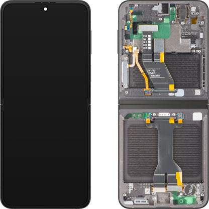 Samsung Galaxy Z Flip5 F731 Display with Touchscreen, Frame, Under Inner, Grey, Service Pack GH82-31827E