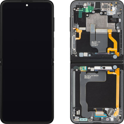 Display con Touchscreen Samsung Galaxy Z Flip4 F721, con Cornice, Sub Inner, Nero, Service Pack GH82-29440E