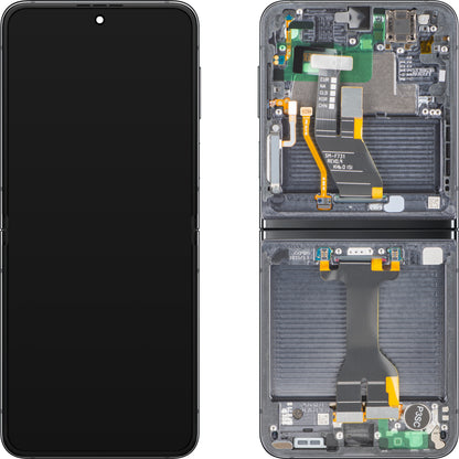 Display con Touchscreen Samsung Galaxy Z Flip5 F731, con Cornice, Sub Inner, Grigio (Graphite), Service Pack GH82-31827A