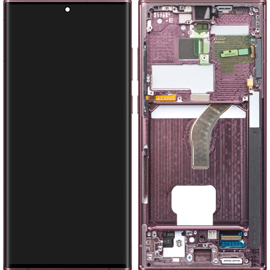 Display con Touchscreen Samsung Galaxy S22 Ultra 5G S908, con Cornice, Vinaccia, Swap GH82-27488B