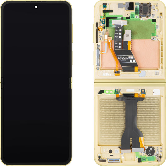 Display con Touchscreen Samsung Galaxy Z Flip6 F741, con Cornice, Sub Inner, Giallo, Service Pack GH82-35014B