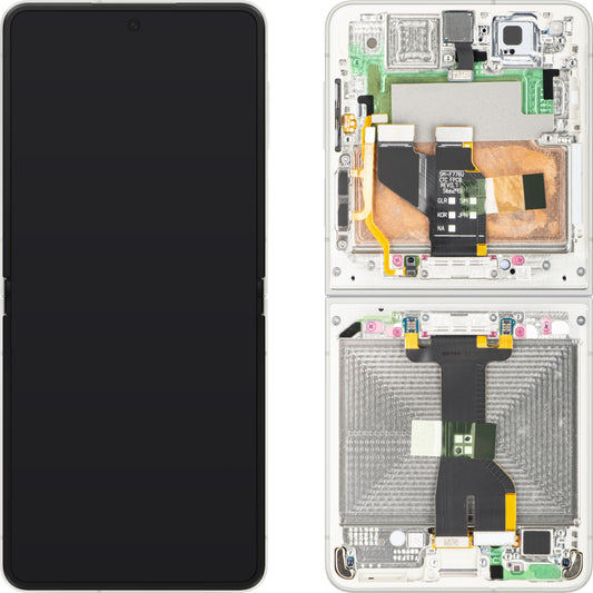 Display con Touchscreen Samsung Galaxy Z Flip8 F776, con Cornice, Sub Inner, Bianco (Cream), Service Pack GH82-39754B