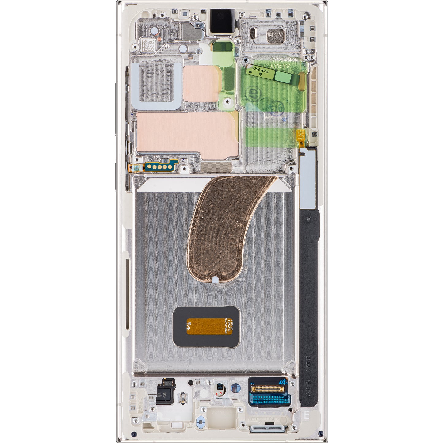 Display touchscreen Samsung Galaxy S23 Ultra S918, con cornice, bianco (crema), Service Pack GH82-30466B