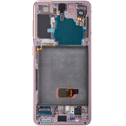 Display touchscreen Samsung Galaxy S21 5G G991, con cornice, rosa, Service Pack GH82-24544D