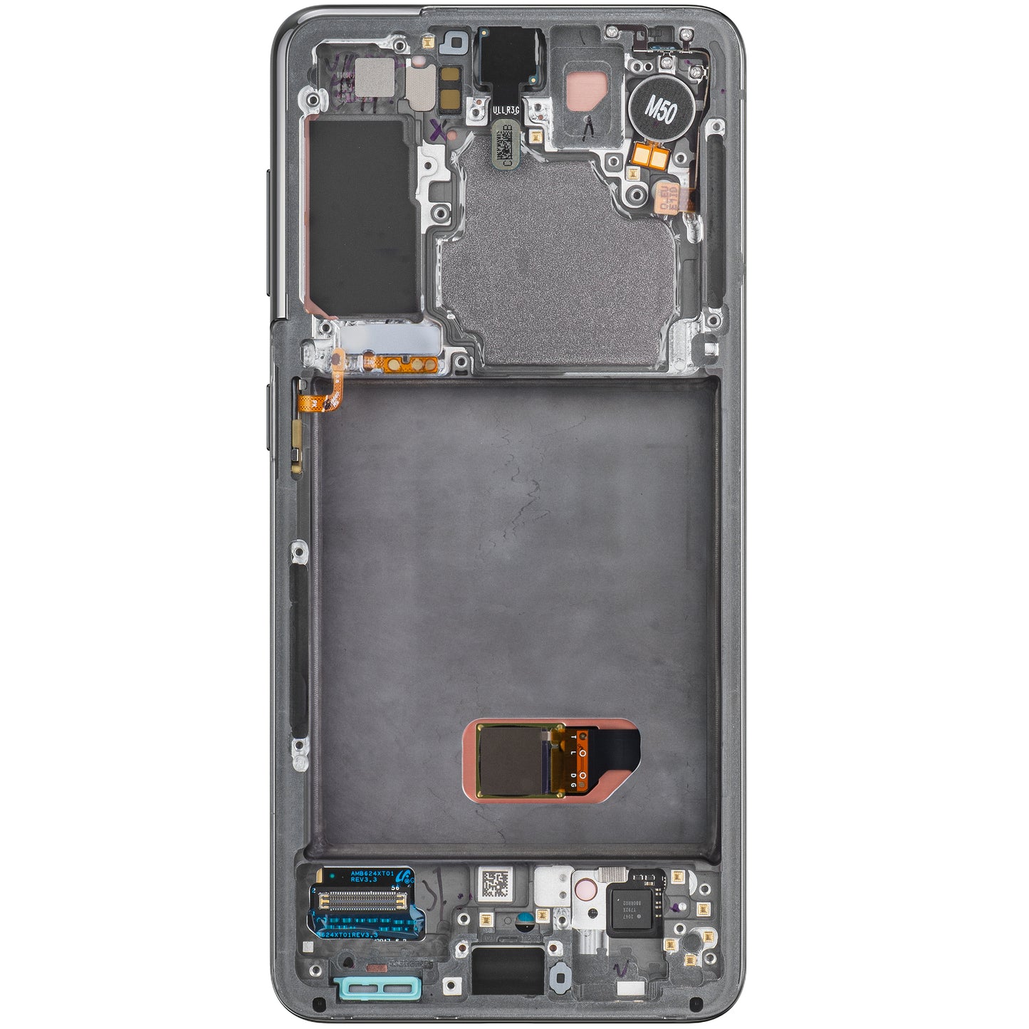 Display touchscreen Samsung Galaxy S21 5G G991, con cornice, grigio, Service Pack GH82-24544A