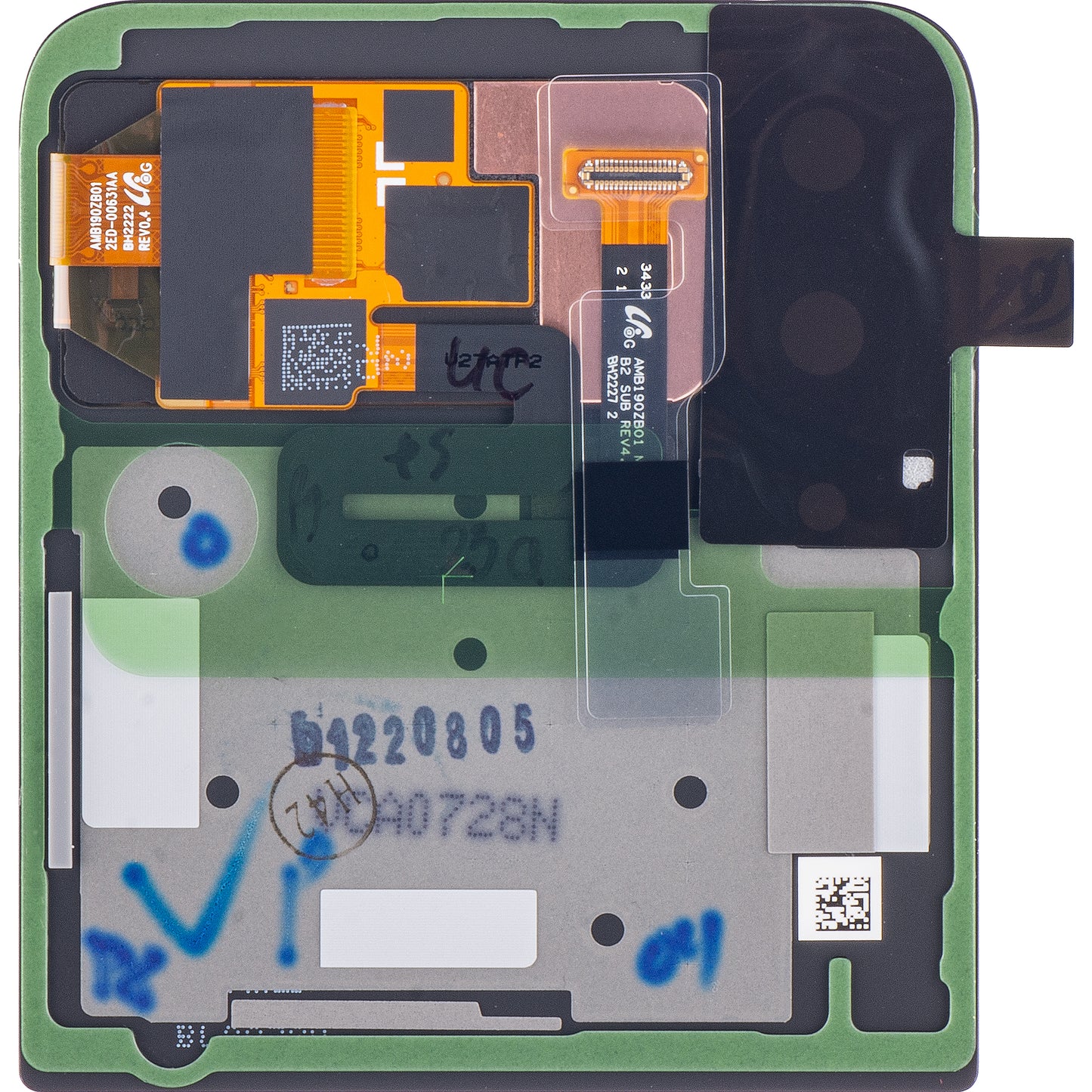 Display touchscreen Samsung Galaxy Z Flip4 F721, sub esterno, grigio (grafite), Service Pack GH97-27947A