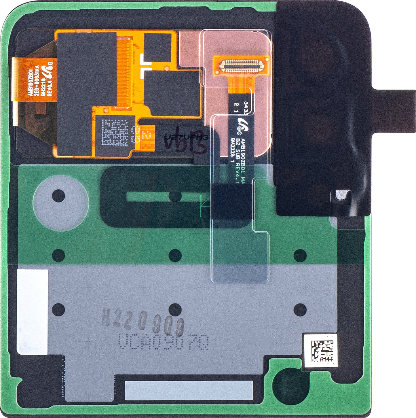 Samsung Galaxy Z Flip3 5G Touchscreen Display F711, Sub Outer, Nero (Bespoke), Service Pack GH97-27031A