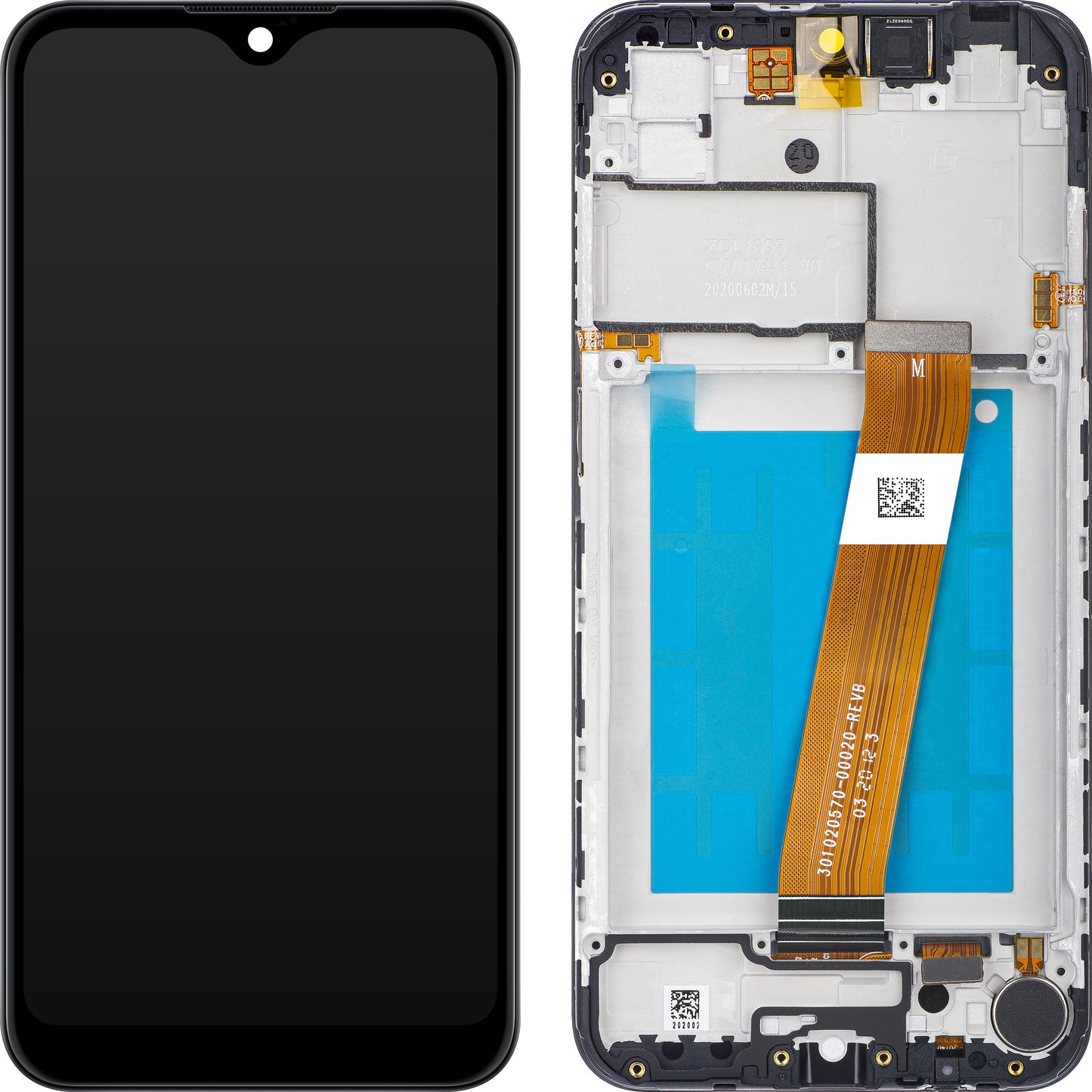 Display con Touchscreen Samsung Galaxy A01 A015, con Cornice, Versione Europa, Nero, Service Pack GH81-18209A