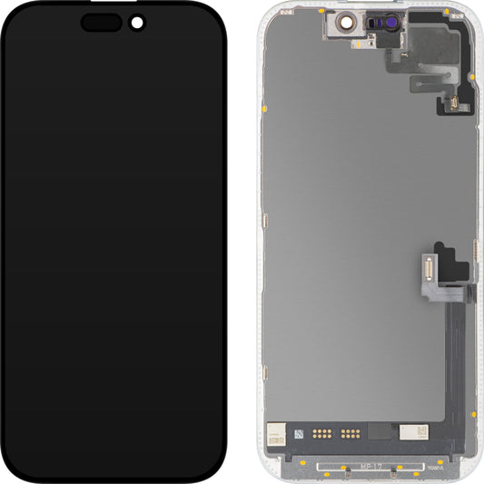 Display con Touchscreen e Sensore di Prossimità MP compatibile con Apple iPhone 17, con Cornice, Versione Software OLED FHD 120Hz Diagnostica, Nero