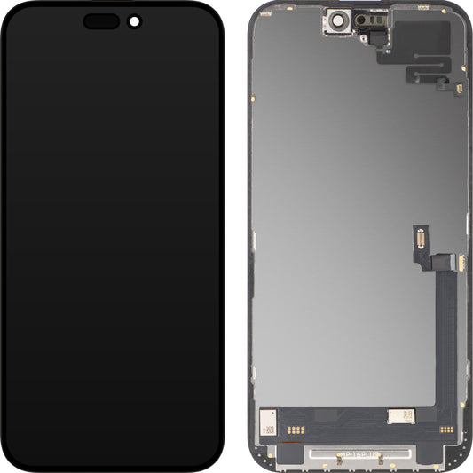 Display con Touchscreen e Sensore di Prossimità MP compatibile con Apple iPhone 16 Plus, con Cornice, Versione Software OLED FHD Diagnostica, Nero