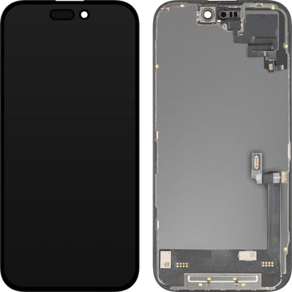 Display con Touchscreen e Sensore di Prossimità MP compatibile con Apple iPhone 16, con Cornice, Versione Software OLED FHD Diagnostica, Nero
