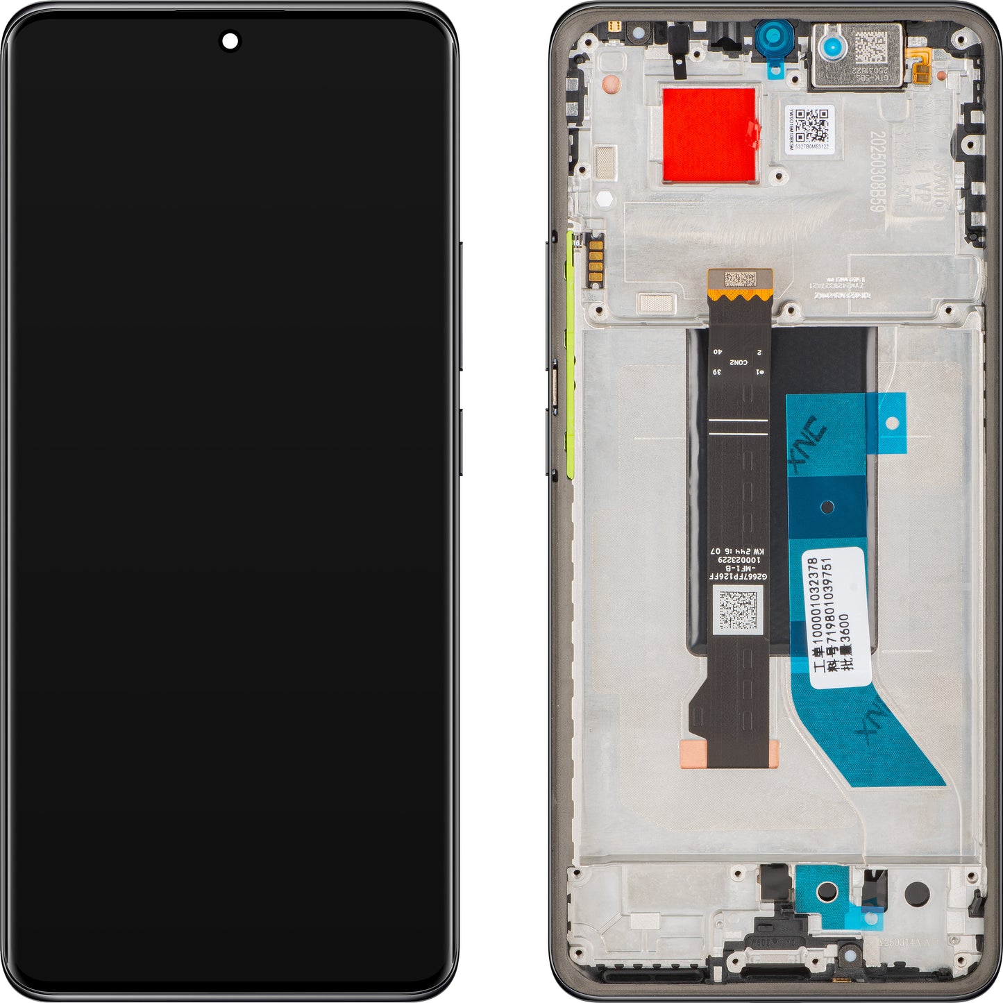 Xiaomi Poco X7 Display with Touchscreen, with Frame, Black, Service Pack 5600010O16P00