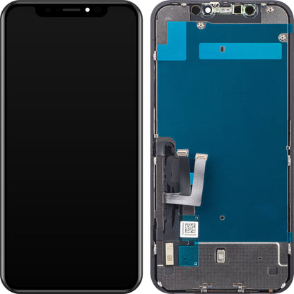 ZY Display touchscreen per Apple iPhone 11, con cornice, LCD In-Cell IC mobile, nero 