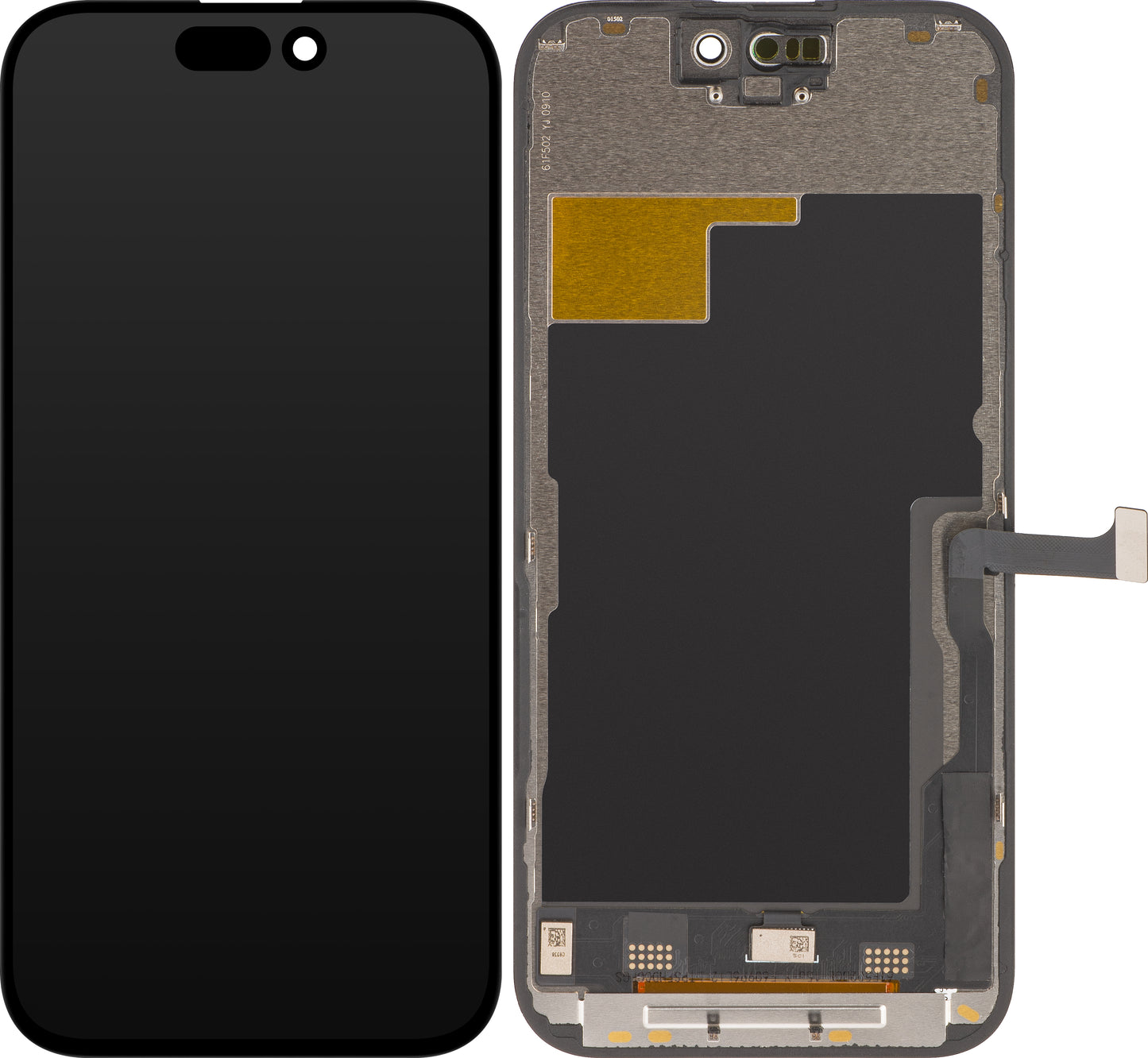 Display touchscreen ZY per iPhone 15 Pro di Apple, con cornice, versione LCD mobile IC In-Cell, nero 