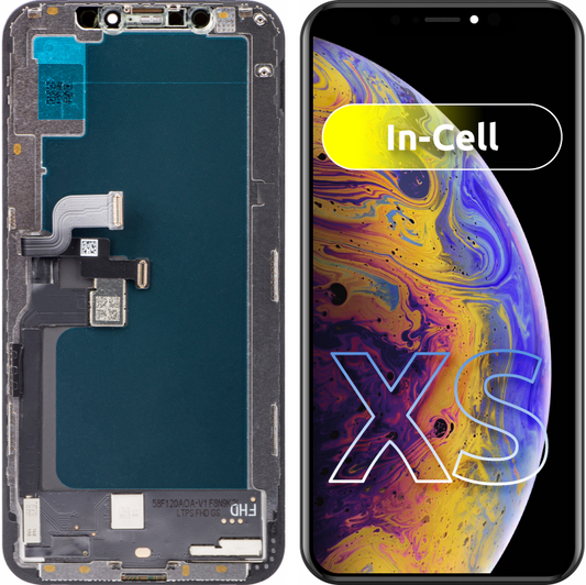 ZY Display touchscreen per Apple iPhone XS, con cornice, versione In-Cell LCD, nero 