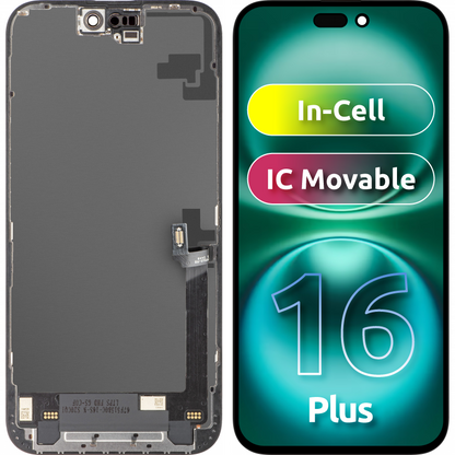 Display con Touchscreen ZY per Apple iPhone 16 Plus, con Cornice, Versione LCD In-Cell IC Movable, Nero