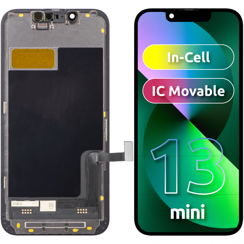 ZY Display touchscreen per Apple iPhone 13 mini, con cornice, LCD In-Cell IC mobile, nero