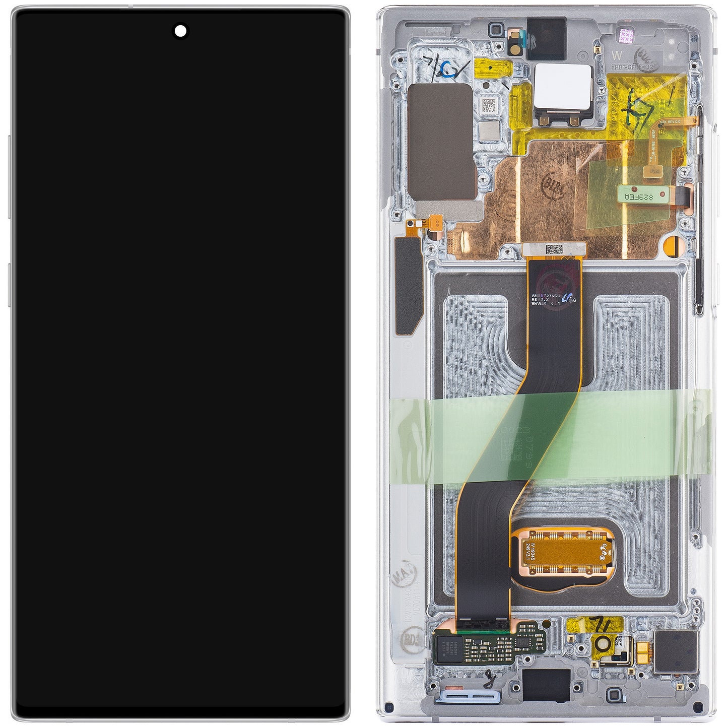 Display touchscreen Samsung Galaxy Note 10+ 5G N976 / Note 10+ N975, con cornice, bianco, Service Pack GH82-20838B