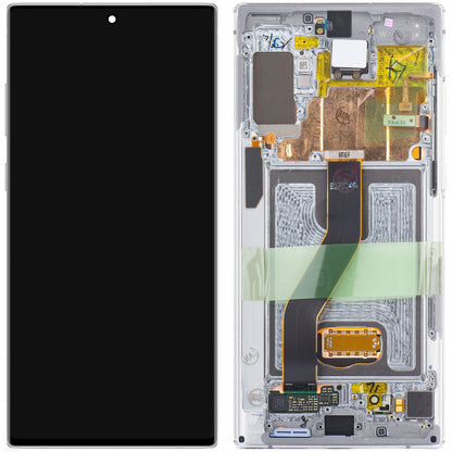 Display touchscreen Samsung Galaxy Note 10+ 5G N976 / Note 10+ N975, con cornice, bianco, Service Pack GH82-20838B