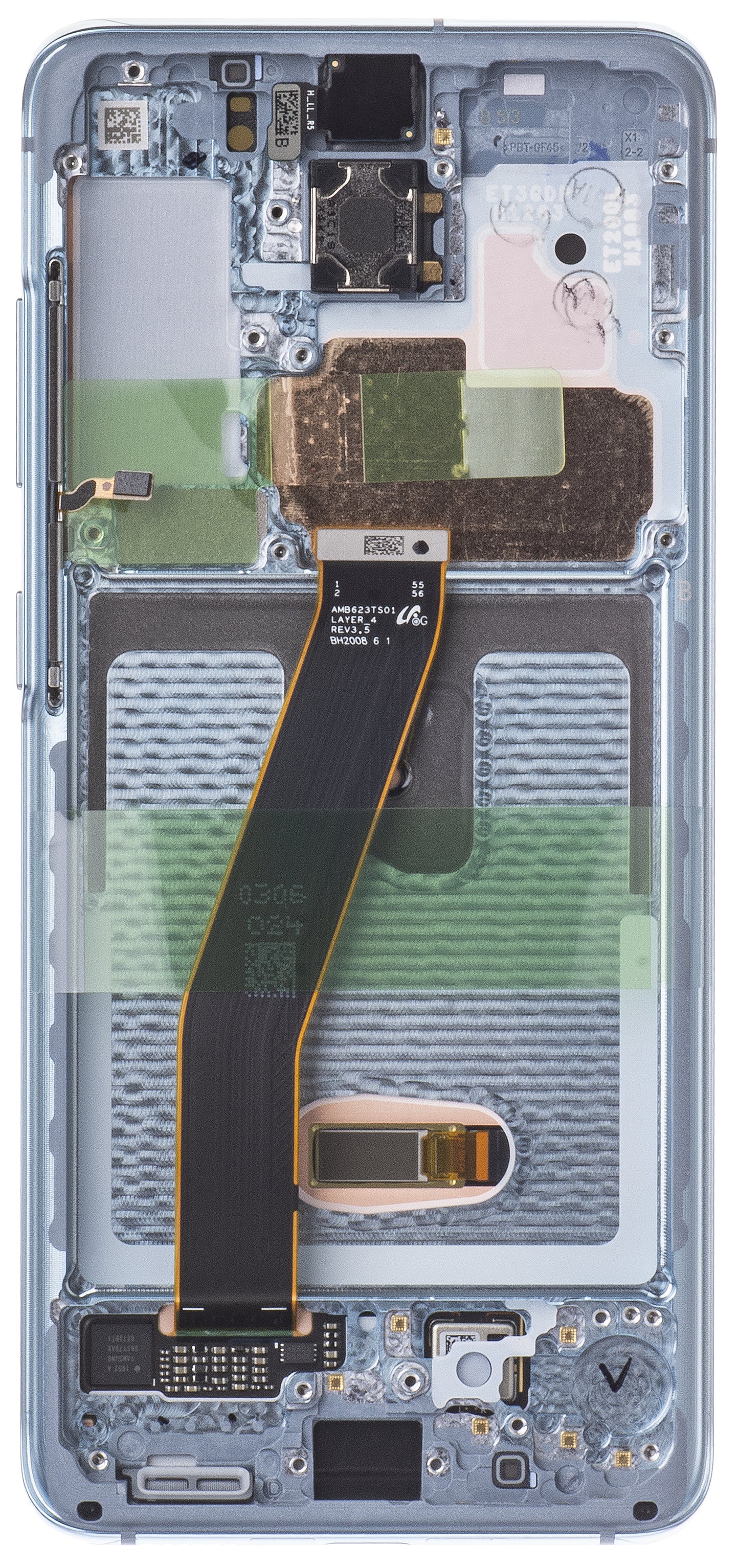 Display con Touchscreen Samsung Galaxy S20 5G G981 / S20 G980, Con Cornice, Blu, Service Pack GH82-22131D