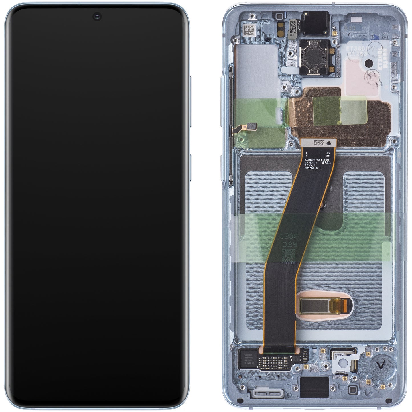 Display con Touchscreen Samsung Galaxy S20 5G G981 / S20 G980, Con Cornice, Blu, Service Pack GH82-22131D