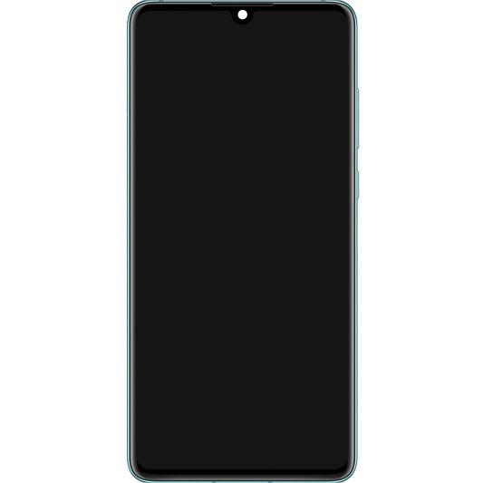 Display touchscreen Huawei P30, con cornice e batteria, blu (cristallo traspirante), Service Pack 02354HMF
