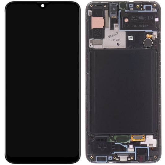 Display touchscreen Samsung Galaxy A30s A307, con cornice, nero, Service Pack GH82-2111190A