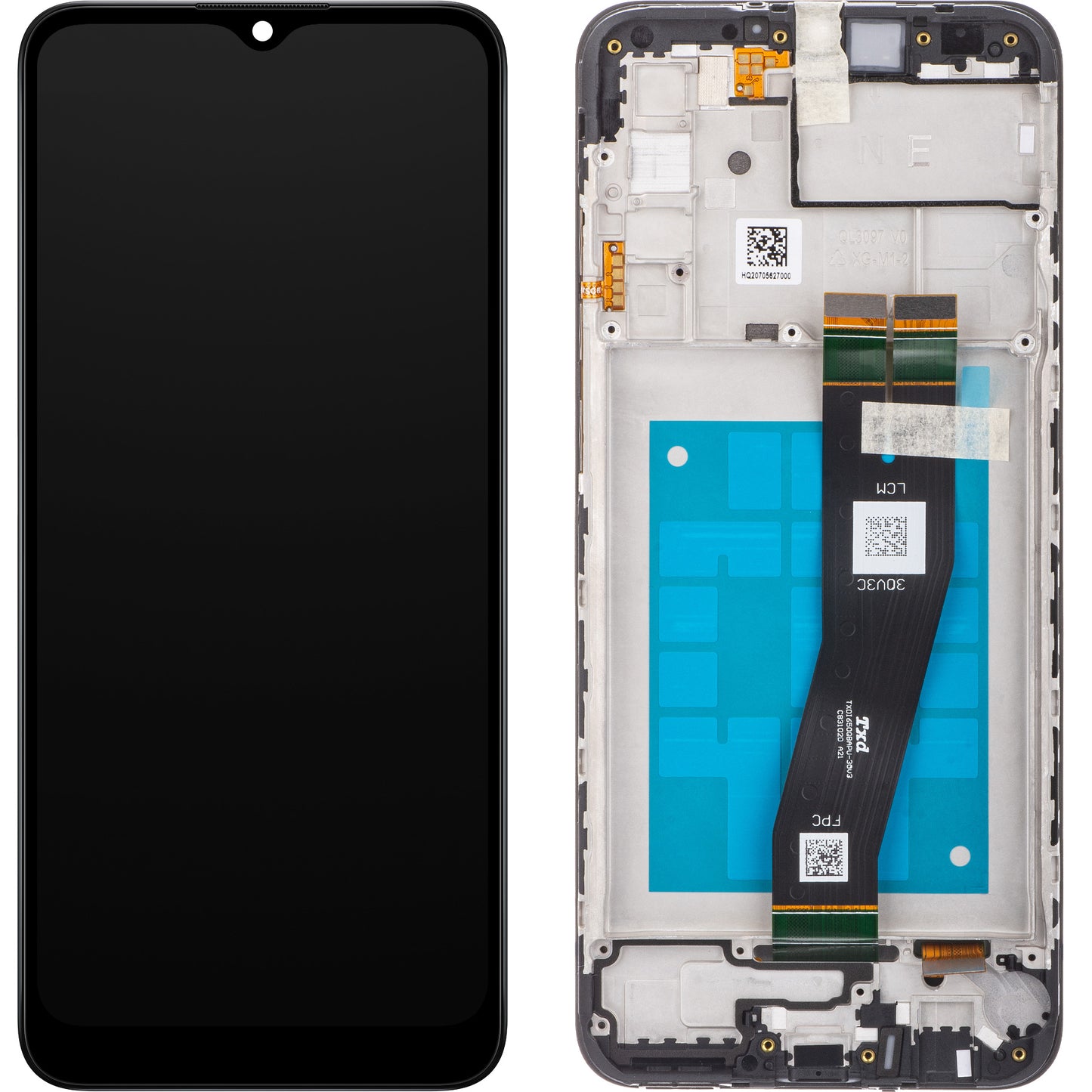 Display touchscreen Samsung Galaxy A02s A025G, con cornice, nero, Service Pack GH81-20181A