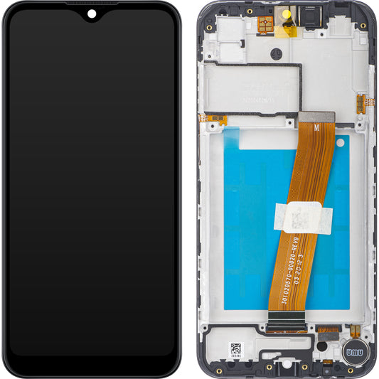 Display touchscreen Samsung Galaxy A01 A015, con cornice, versione non europea, nero, Service Pack GH81-18597A