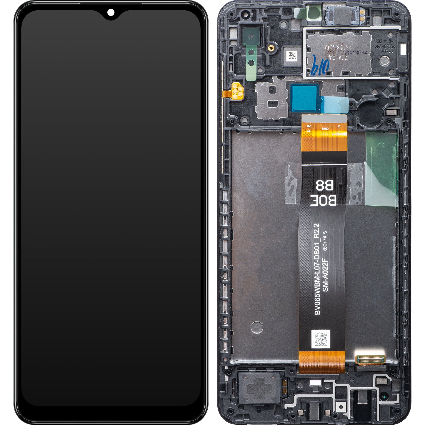 Display touchscreen Samsung Galaxy A02 A022, con cornice, nero, Service Pack GH82-25249A