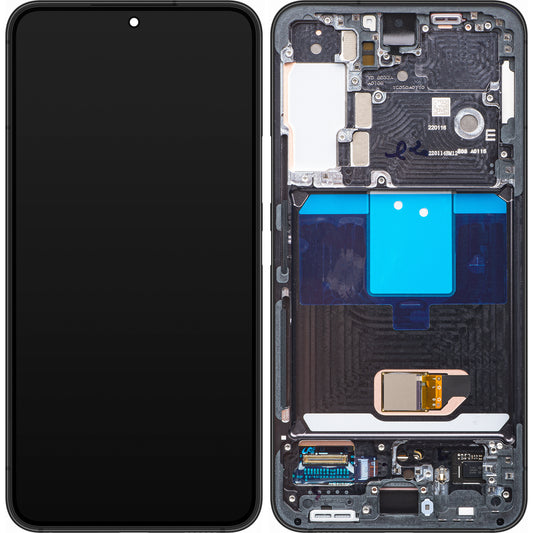 Display touchscreen Samsung Galaxy S22 5G S901, con cornice, nero, Service Pack GH82-2757521A