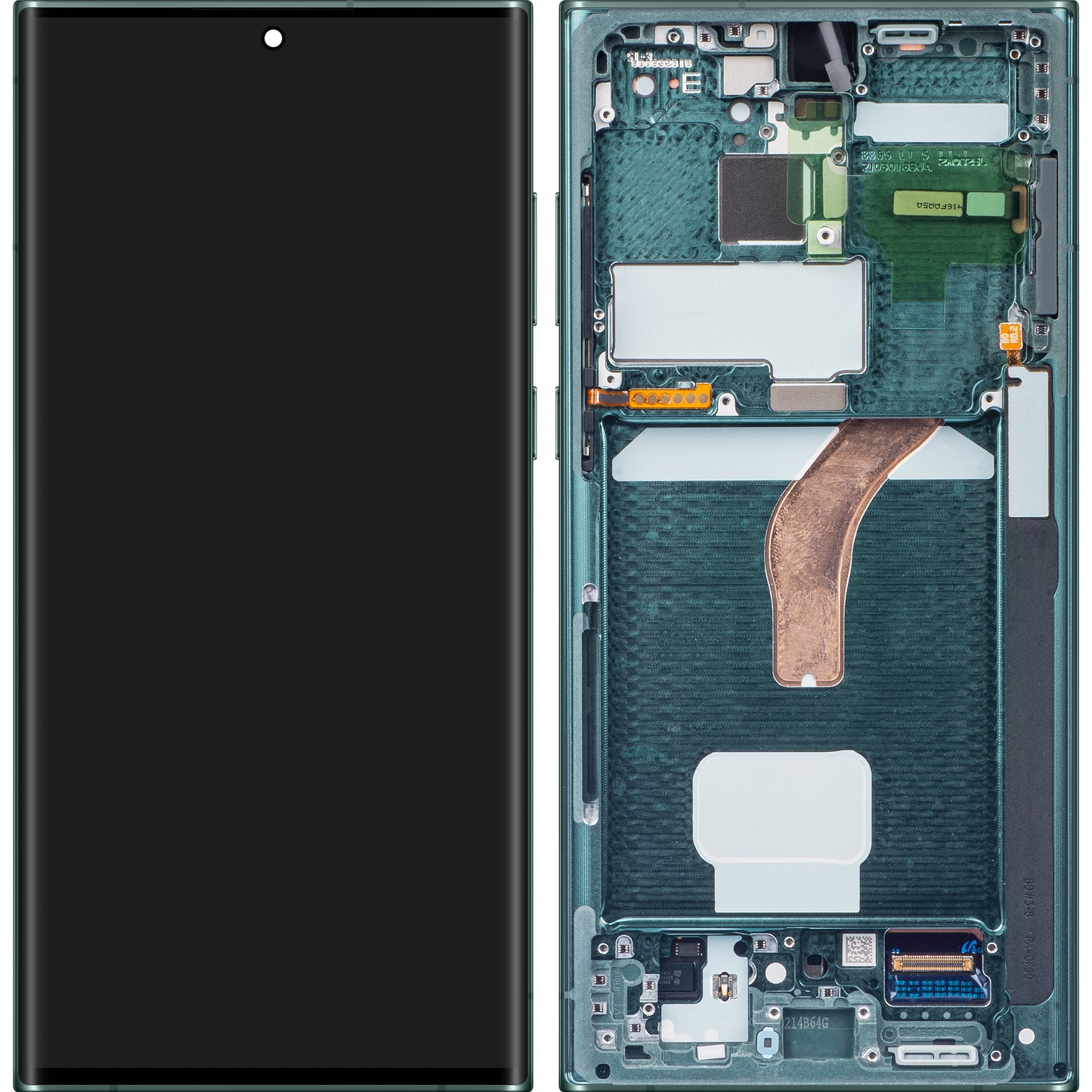 Display touchscreen Samsung Galaxy S22 Ultra 5G S908, con cornice, verde, Service Pack GH82-27488D 