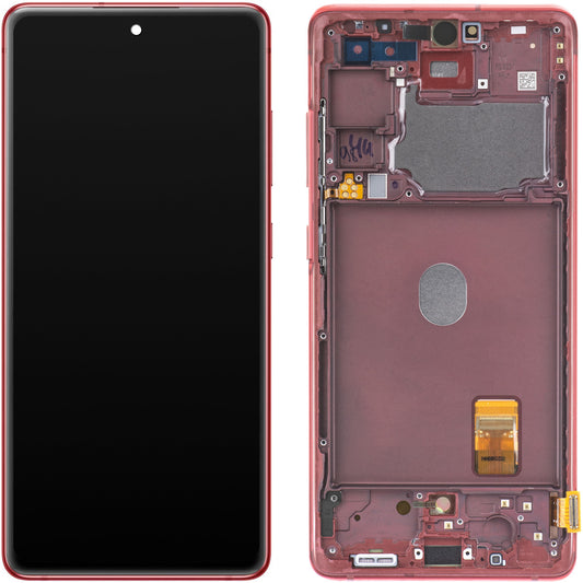 Display touchscreen Samsung Galaxy S20 FE G780, con cornice, rosso, Service Pack GH82-24219E