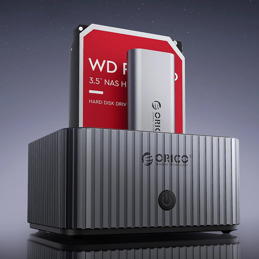 Docking Station Orico IT28E-C per HDD / SSD SATA 2.5 pollici / 3.5 pollici - SSD SATA M.2 NVMe, Grigio