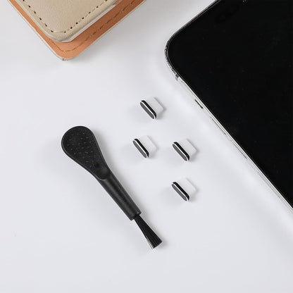 Tappo Antipolvere Porta Telefono Techsuit AD1, USB-C, Set 4 pezzi, Nero