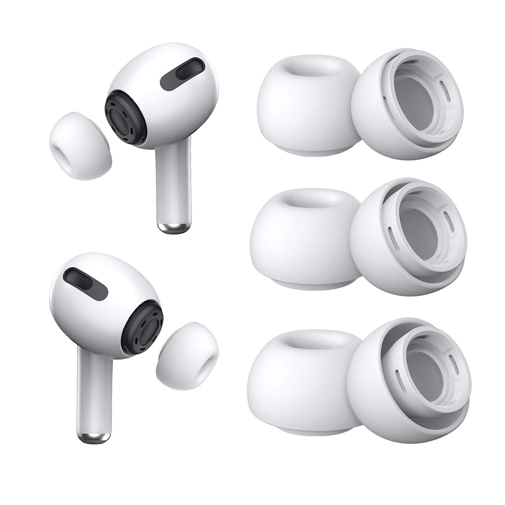 Tappi Techsuit ET1 per Apple AirPods Pro Series, Set 3 pezzi, Bianchi