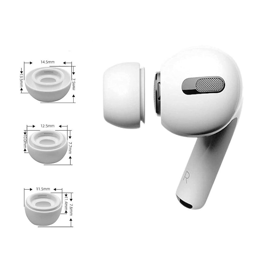 Tappi Techsuit ET1 per Apple AirPods Pro Series, Set 3 pezzi, Bianchi