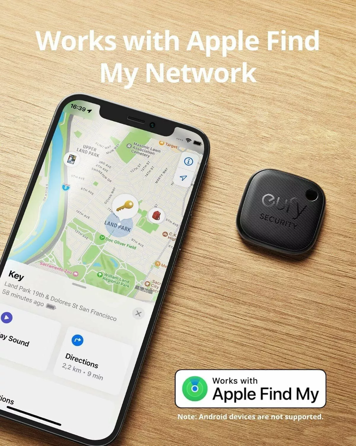 Eufy Security SmartTrack Link per iOS Series, Set da 4 pezzi, Nero E87B0012