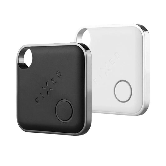 Fixed SmartTag Duo per iOS, Set 2 Pezzi, Bianco / Nero