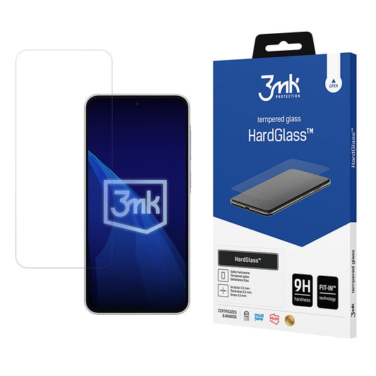 Pellicola protettiva per schermo 3MK HardGlass per Samsung Galaxy A37 5G, Vetro temperato, Full Glue