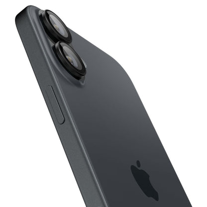 Spigen EZ FIT Pellicola protettiva per fotocamera posteriore per Apple iPhone 16 Plus / 16, protezione del vetro, set di 2 pezzi, nero AGL07921 AGL07921