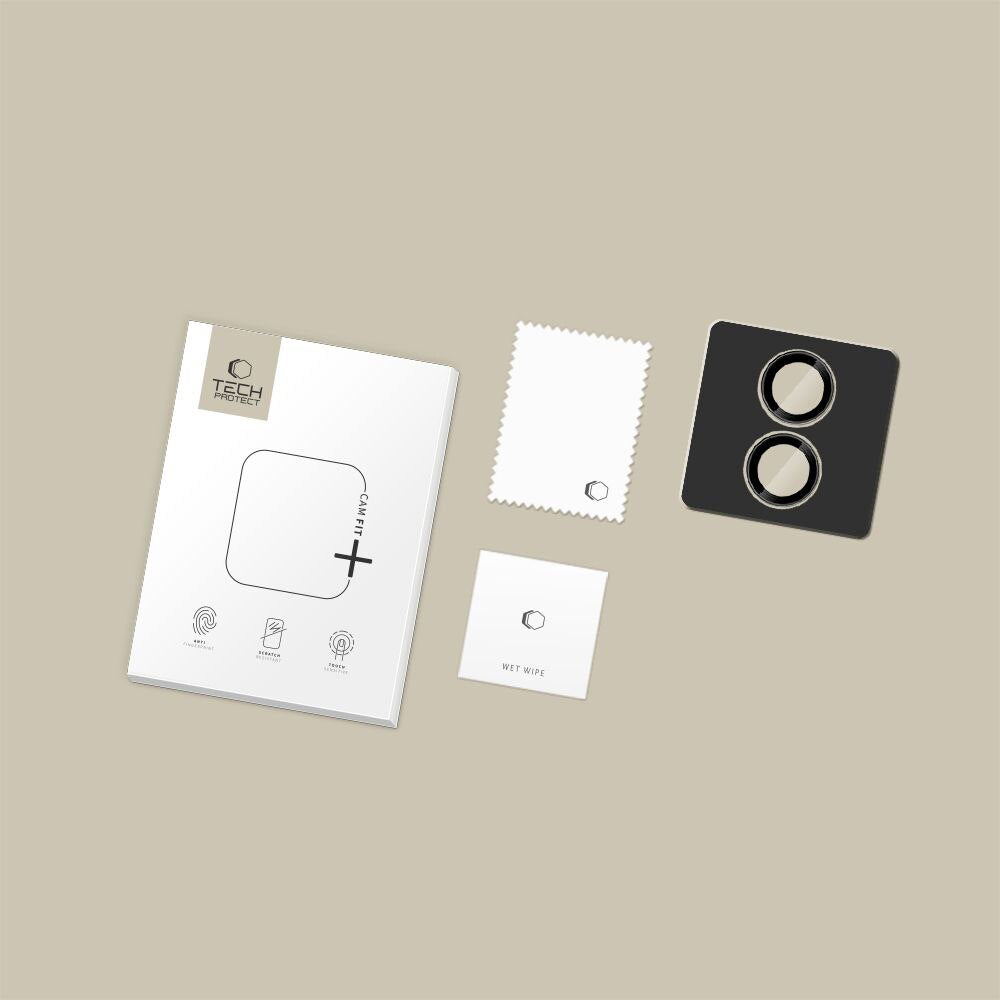 Pellicola protettiva per Fotocamera Posteriore Tech-Protect CamRing Fit+ per Apple iPhone 17, Vetro Temperato, Nera