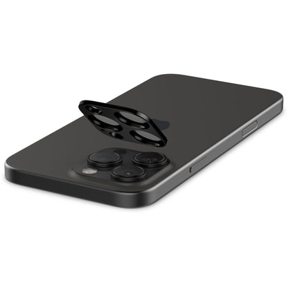 Spigen Optik Pellicola protettiva della fotocamera posteriore per Apple iPhone 15 Pro Max / 15 Pro, protetta dal vetro, completamente incollata, set di 2 pezzi, nero AGL05273 