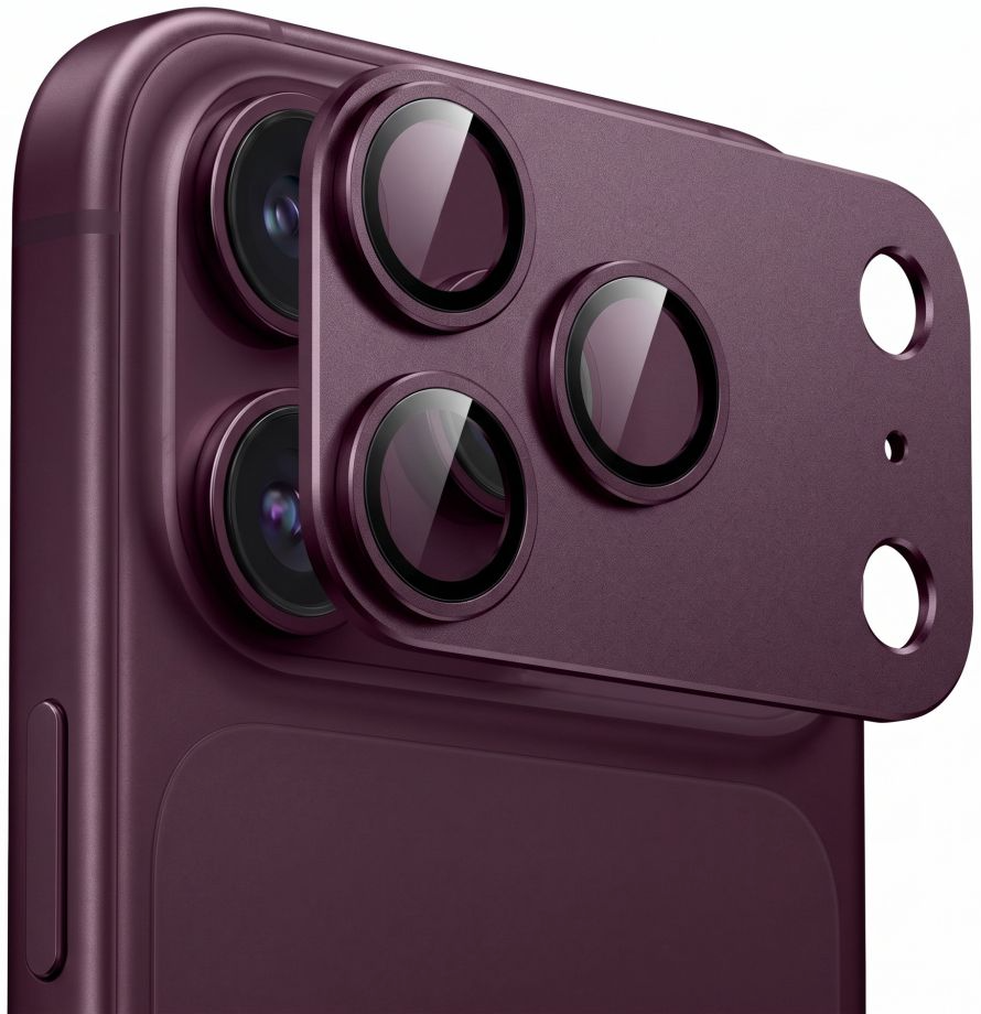Pellicola protettiva per fotocamera posteriore Tech-Protect CamFull Fit+ per Apple iPhone 18 Pro Max, vetro temperato, vinaccia