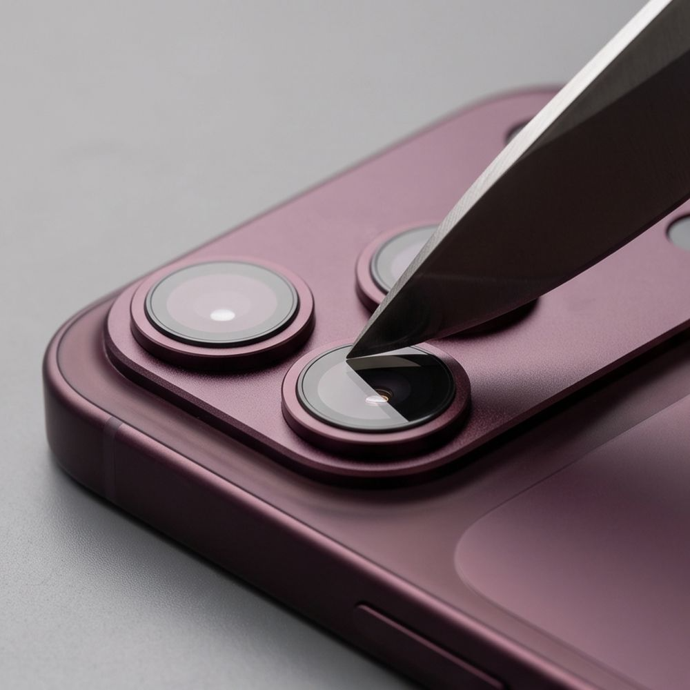 Pellicola protettiva per fotocamera posteriore Tech-Protect CamFull Fit+ per Apple iPhone 18 Pro Max, vetro temperato, vinaccia
