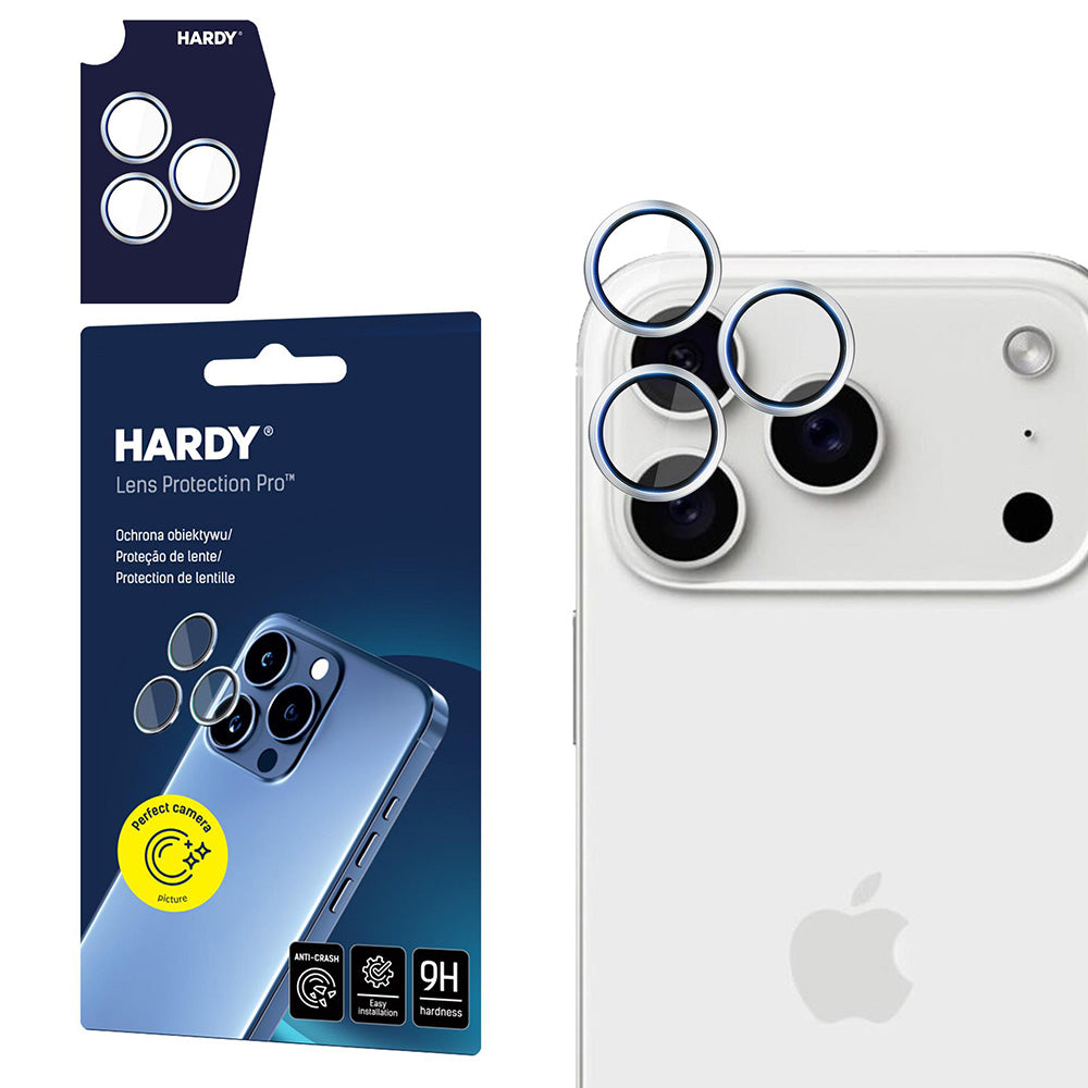 Pellicola protettiva per Fotocamera Posteriore 3MK Hardy Protection Pro per Apple iPhone 17 Pro Max / 17 Pro, Vetro Temperato, Argento