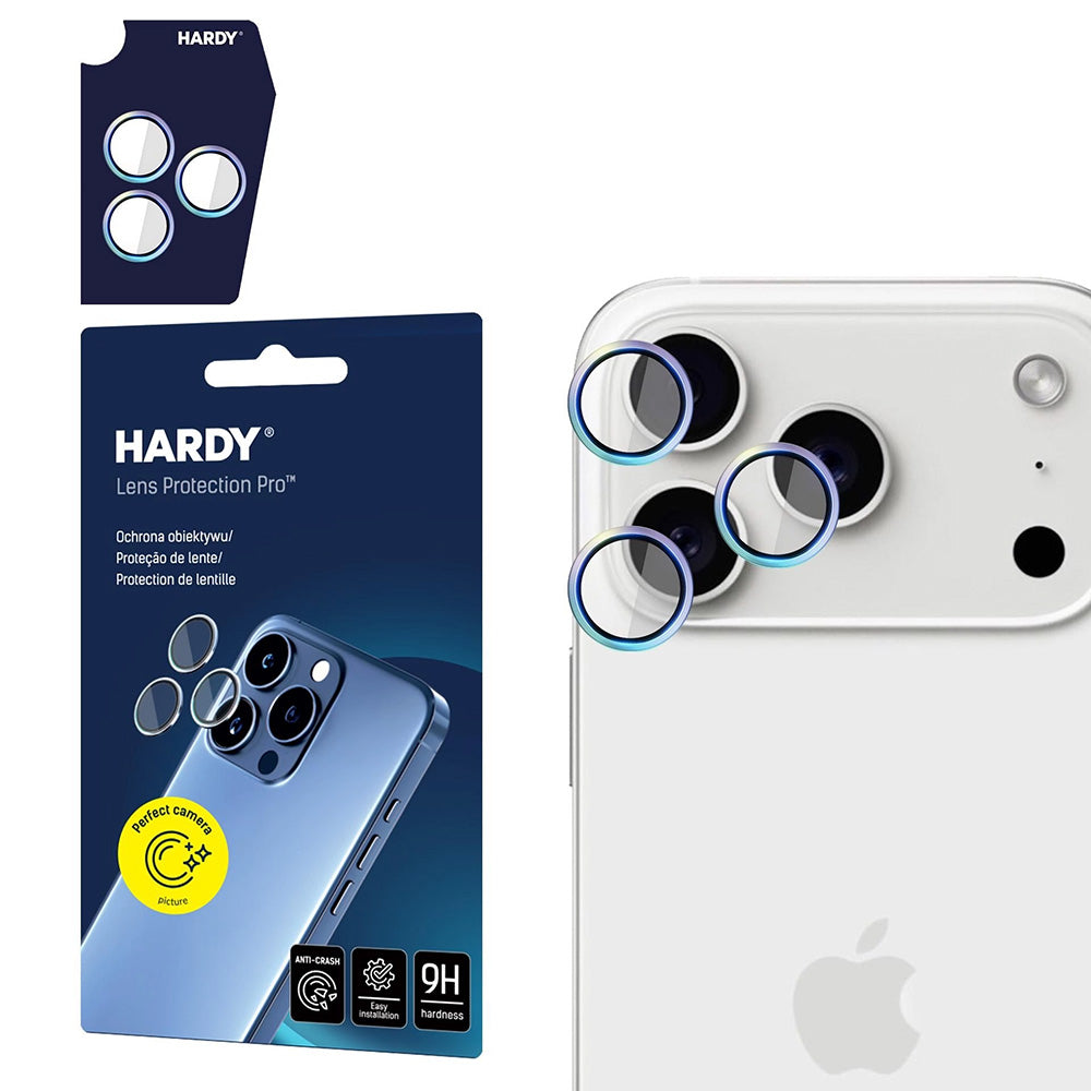 Pellicola Protettiva Posteriore Camera 3MK Hardy Protection Pro per Apple iPhone 17 Pro Max / 17 Pro, Vetro Temperato, Multicolore