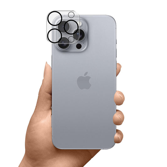 Pellicola protettiva per fotocamera posteriore 3MK Pro Full Cover per Apple iPhone 16 Pro Max / 16 Pro, Vetro temperato, Nero