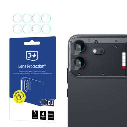 Pellicola protettiva per fotocamera posteriore 3MK Protection per Nothing Phone (4b), Vetro temperato, Set da 4 pezzi, Trasparente