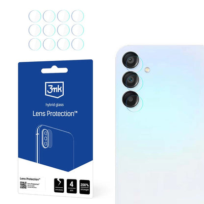 Pellicola protettiva per fotocamera posteriore 3MK Protection per Samsung Galaxy A15 5G A156, Vetro Flessibile, Set da 4 pezzi, Trasparente